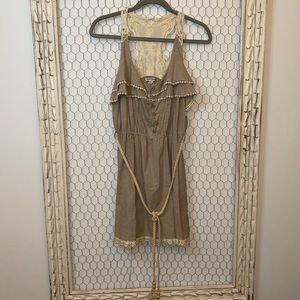 Uno Core Crochet Trim Racerback Dress